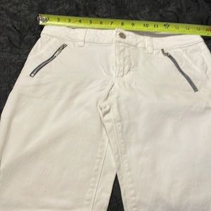 White House Black Market jeans with navy zippers. $15 or 3 for $30